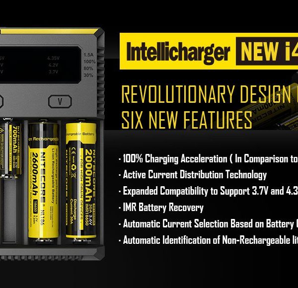 Nitecore New I4 Intellicharger Caricatore Batterie